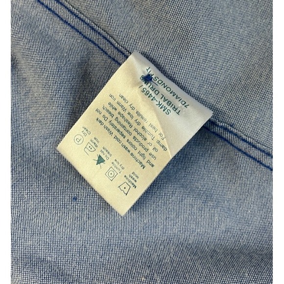 7DIAMONDS Mens Large L Short Sleeve Button Up Shirt Blue Azteck Print - Picture 5 of 10